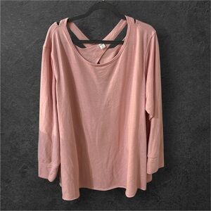 Old Navy Active peachy pink cross cross back long sleeve sweatshirt 4X